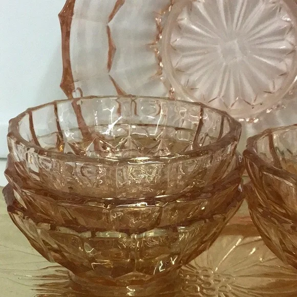 VINTAGE 1960s SALAD BOWL WITH 5 SALAD PLATES - Picture 2 of 7